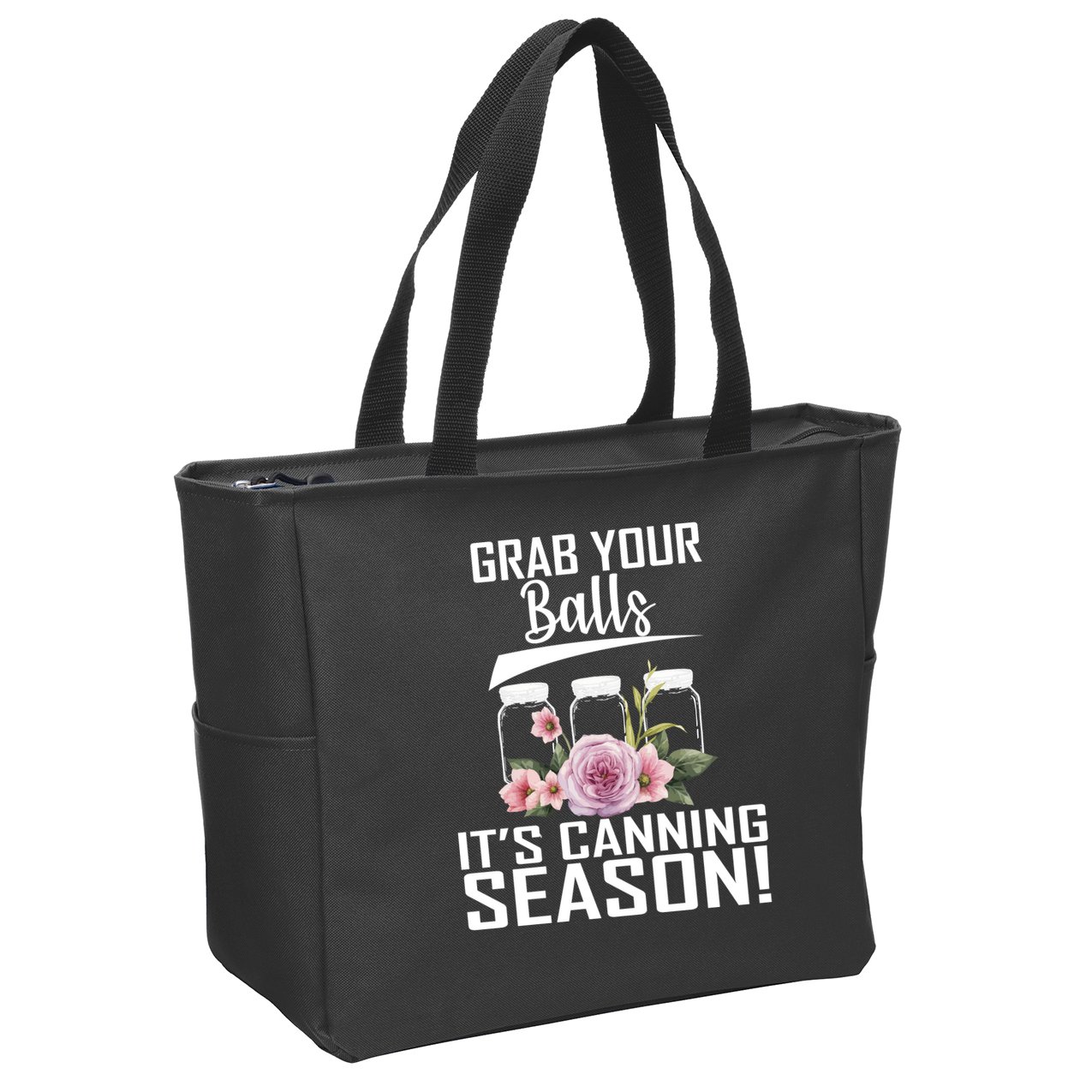Grab Your balls Its Canning Season Zip Tote Bag