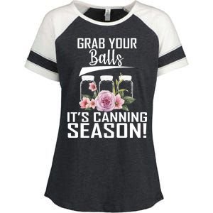 Grab Your balls Its Canning Season Enza Ladies Jersey Colorblock Tee