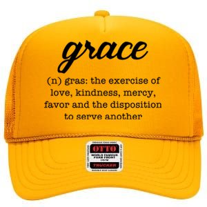 Grace Definition Love Kindness High Crown Mesh Back Trucker Hat