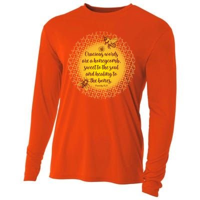 Gracious Words Are A Honeycomb Proverbs 16:24 Cooling Performance Long Sleeve Crew