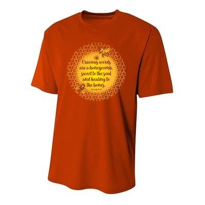 Gracious Words Are A Honeycomb Proverbs 16:24 Youth Performance Sprint T-Shirt