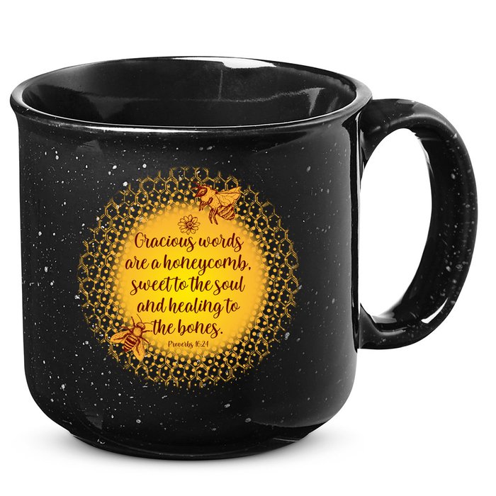 Gracious Words Are A Honeycomb Proverbs 16:24 15oz Campfire Ceramic Mug