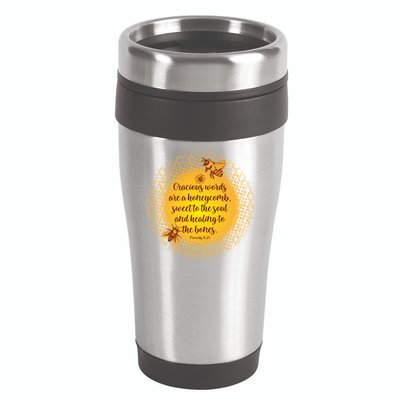 Gracious Words Are A Honeycomb Proverbs 16:24 16oz Travel Tumbler