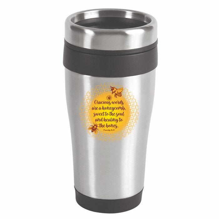 Gracious Words Are A Honeycomb Proverbs 16:24 16oz Travel Tumbler