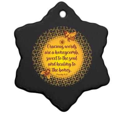 Gracious Words Are A Honeycomb Proverbs 16:24 Ceramic Star Ornament