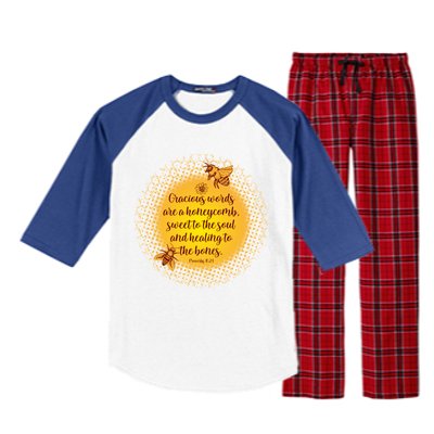 Gracious Words Are A Honeycomb Proverbs 16:24 Raglan Sleeve Pajama Set