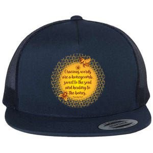 Gracious Words Are A Honeycomb Proverbs 16:24 Flat Bill Trucker Hat