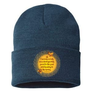 Gracious Words Are A Honeycomb Proverbs 16:24 Sustainable Knit Beanie