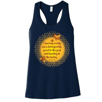 Gracious Words Are A Honeycomb Proverbs 16:24 Women's Racerback Tank