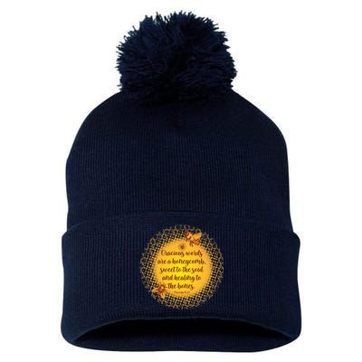 Gracious Words Are A Honeycomb Proverbs 16:24 Pom Pom 12in Knit Beanie