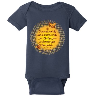 Gracious Words Are A Honeycomb Proverbs 16:24 Baby Bodysuit