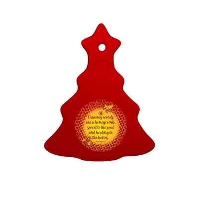 Gracious Words Are A Honeycomb Proverbs 16:24 Ceramic Tree Ornament