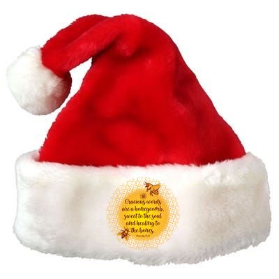 Gracious Words Are A Honeycomb Proverbs 16:24 Premium Christmas Santa Hat