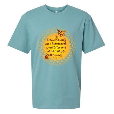 Gracious Words Are A Honeycomb Proverbs 16:24 Sueded Cloud Jersey T-Shirt