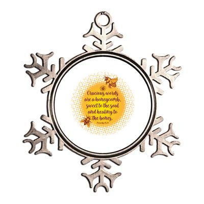 Gracious Words Are A Honeycomb Proverbs 16:24 Metallic Star Ornament