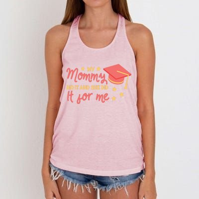 Graduated Mom Did It For Me Women's Knotted Racerback Tank