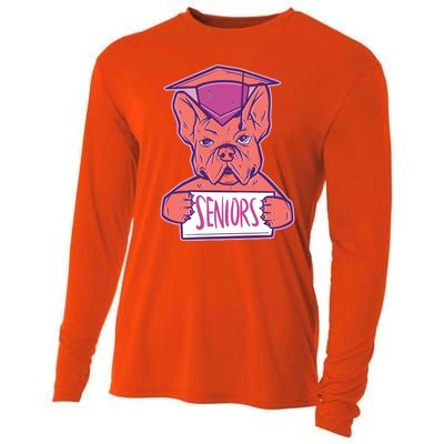 Graduating Bulldog Senior Cooling Performance Long Sleeve Crew