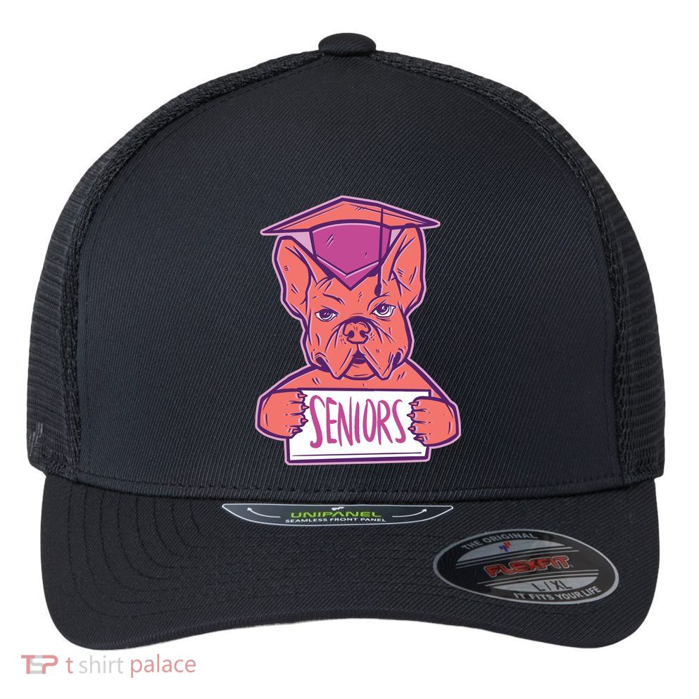 Graduating Bulldog Senior Flexfit Unipanel Trucker Cap
