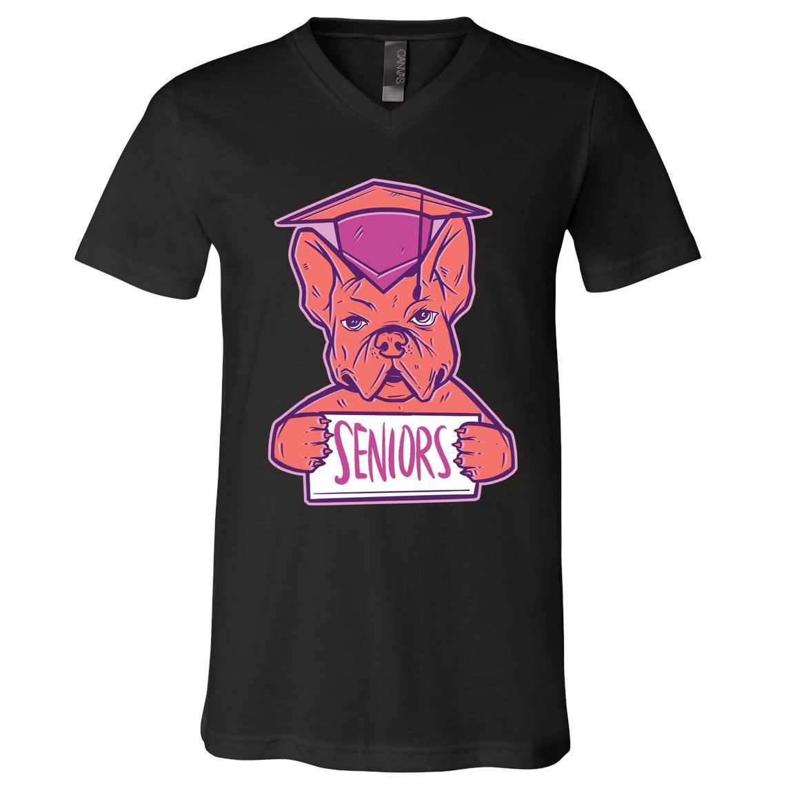 Graduating Bulldog Senior V-Neck T-Shirt