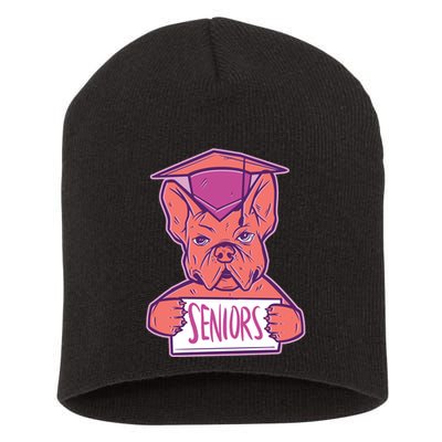 Graduating Bulldog Senior Short Acrylic Beanie