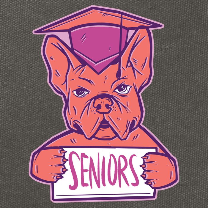 Graduating Bulldog Senior Cotton Canvas Backpack