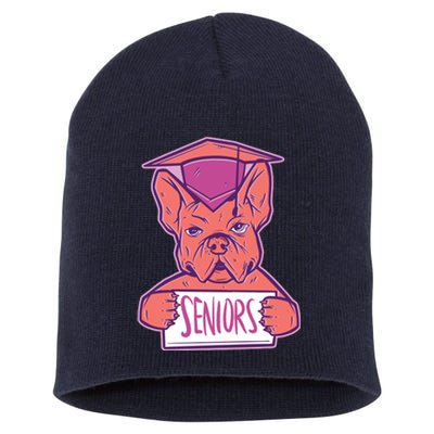 Graduating Bulldog Senior Short Acrylic Beanie