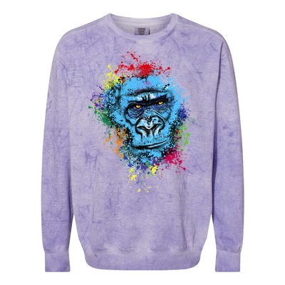 Graffiti Gorilla face Colorblast Crewneck Sweatshirt