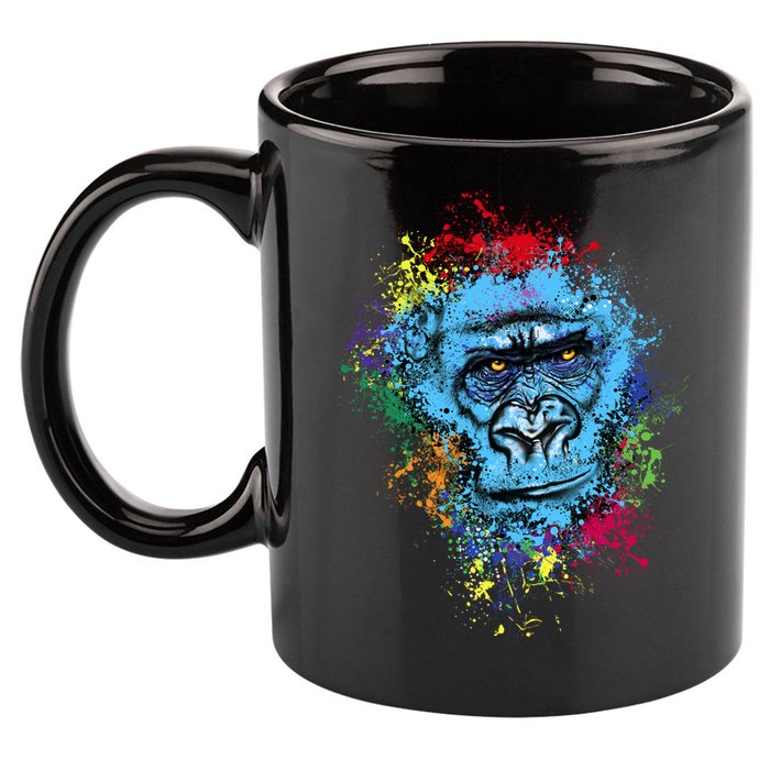 Graffiti Gorilla face 11oz C Handle Ceramic Mug