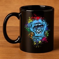 Graffiti Gorilla face 11oz C Handle Ceramic Mug