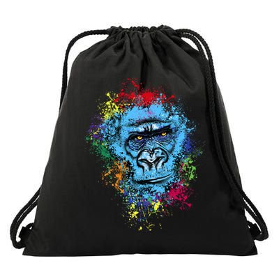 Graffiti Gorilla face Drawstring Bag