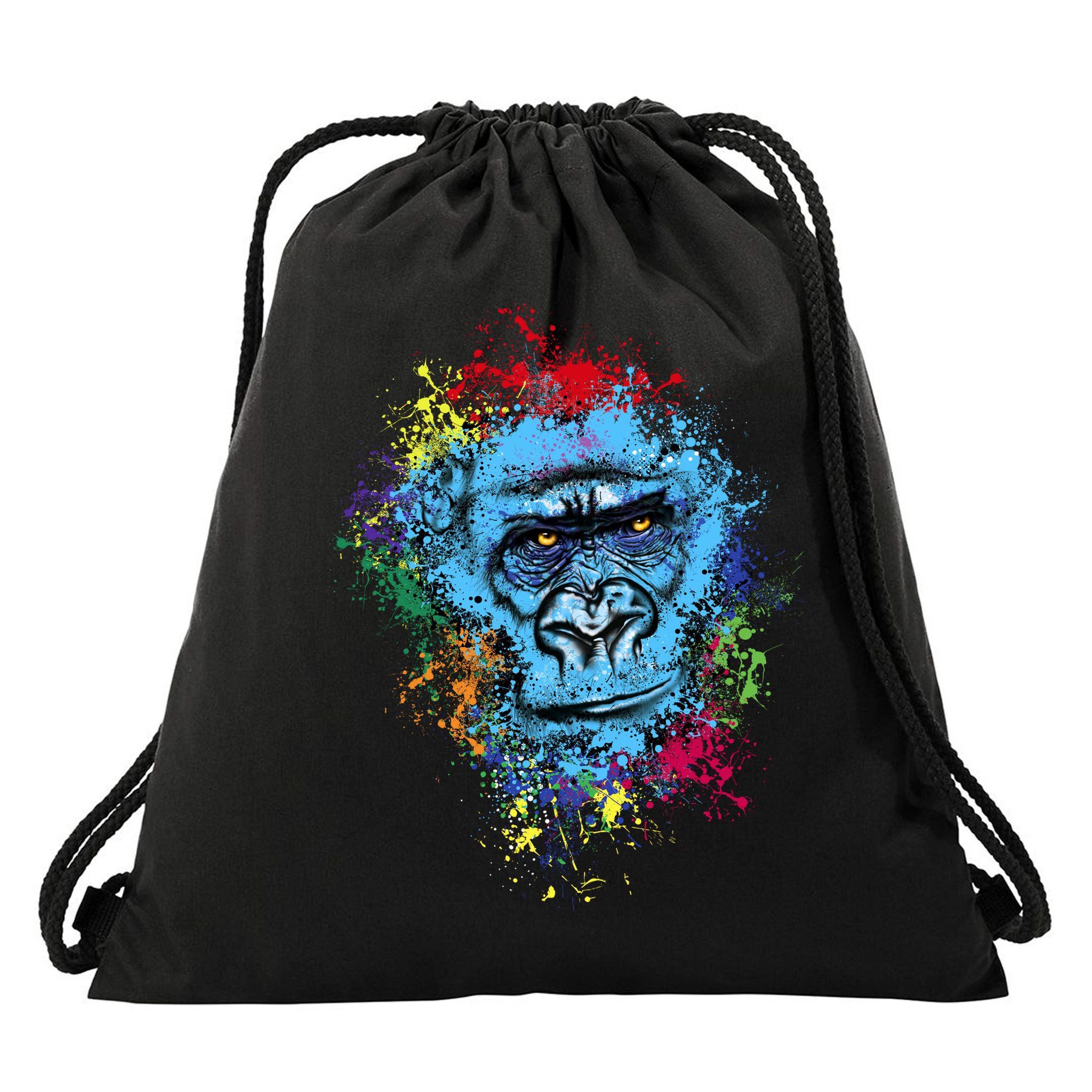 Graffiti Gorilla face Drawstring Bag