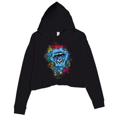 Graffiti Gorilla face Crop Fleece Hoodie