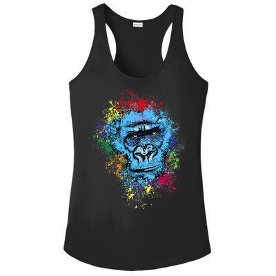 Graffiti Gorilla face Ladies PosiCharge Competitor Racerback Tank