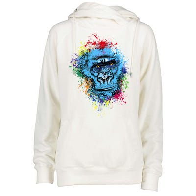 Graffiti Gorilla face Womens Funnel Neck Pullover Hood