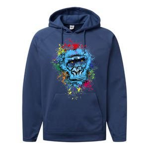 Graffiti Gorilla face Performance Fleece Hoodie