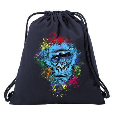 Graffiti Gorilla face Drawstring Bag