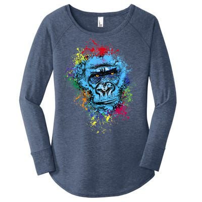 Graffiti Gorilla face Women's Perfect Tri Tunic Long Sleeve Shirt