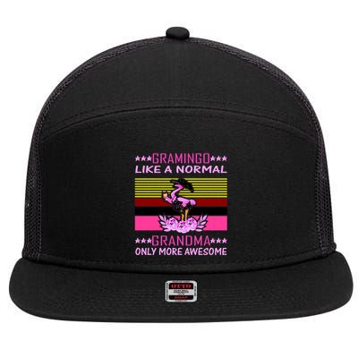 Gramingo Like a Normal Grandma But More Awesome 7 Panel Mesh Trucker Snapback Hat