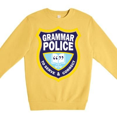 Grammar Police Badge Premium Crewneck Sweatshirt