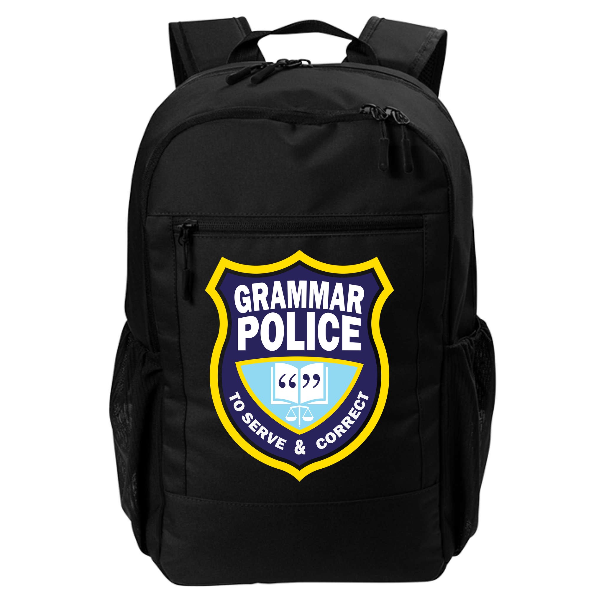 Grammar Police Badge Backpack