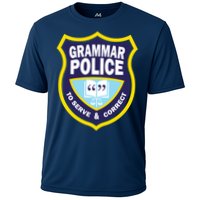 Grammar Police Badge Cooling Performance Crew T-Shirt