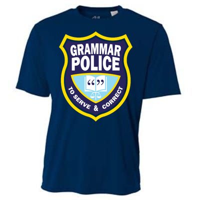 Grammar Police Badge Cooling Performance Crew T-Shirt