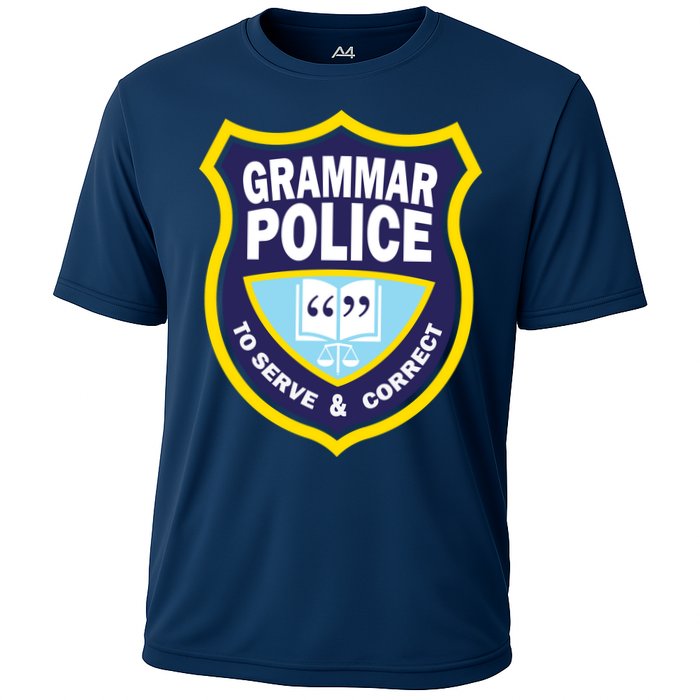 Grammar Police Badge Cooling Performance Crew T-Shirt