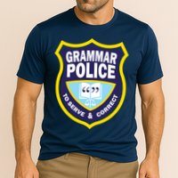 Grammar Police Badge Cooling Performance Crew T-Shirt