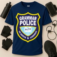 Grammar Police Badge Cooling Performance Crew T-Shirt