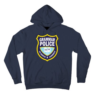 Grammar Police Badge Hoodie