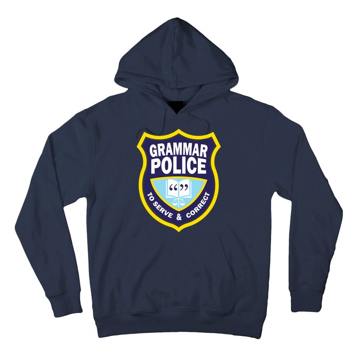 Grammar Police Badge Hoodie