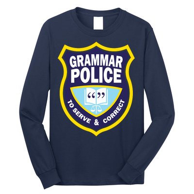 Grammar Police Badge Long Sleeve Shirt