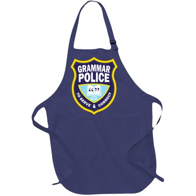 Grammar Police Badge Full-Length Apron With Pockets