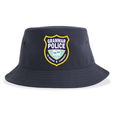 Grammar Police Badge Sustainable Bucket Hat